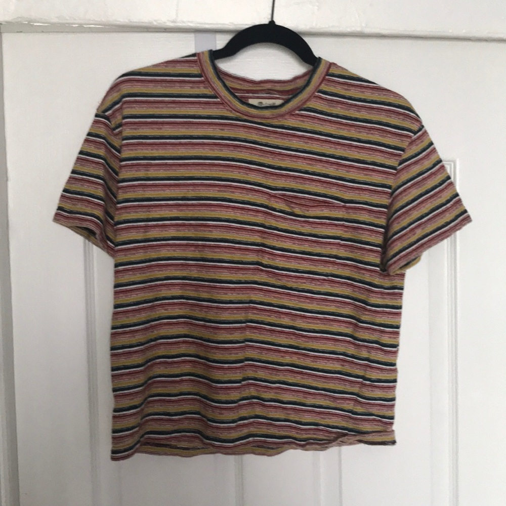 Striped madewell short sleeve knit top